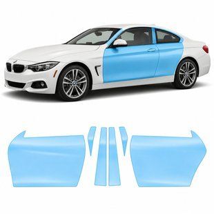 Купить Антигравийная защитная бронепленка по лекалам для BMW 4 Series F32 2013-2020 - зоны дверей и стойки окон 102083 Модельные лекала защитных пленок для Bmw