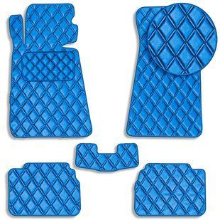 Buy Eco-leather floor mats for BMW 5 (E34) 1988-1995 with heel pad Blue 5 pcs (Rombus) 80535 Floor mats for Bmw