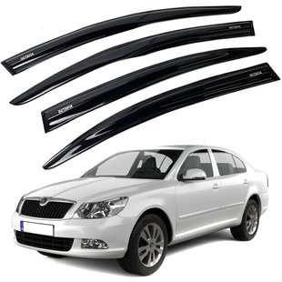 Купить Дефлекторы окон ветровики Acrylic для Skoda A5 2004-2014 Liftback Гибкие 44599 Дефлекторы окон Skoda