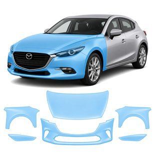 Buy Pre-cut paint protection film for Mazda Mazda3 BN facelift 2016-2019 - front end 106544 Model-specific paint protection film patterns for Mazda