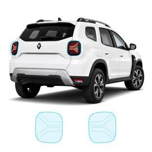 Купить Антигравийная защитная бронепленка по лекалам для Renault Duster II facelift 2021-2023 - задние фонари стопы 108527 Модельные лекала защитных пленок для Renault