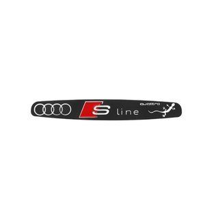 Купить Эмблема надпись Audi Sline 129&times;21 мм алюминий (на скотче) 90543 Эмблема надпись на иномарки