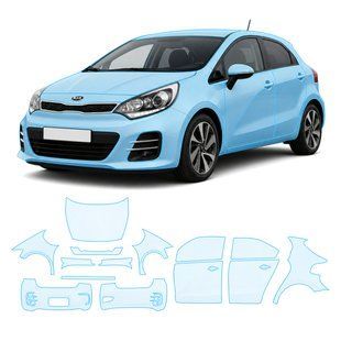 Buy Pre-cut paint protection film for Kia Rio UB facelift 2015-2017 - full body 105657 Model-specific paint protection film patterns for Kia