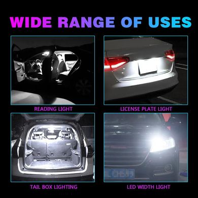 Купити Автолампа світлодіодна LED 12V T10 SMD 57 1100 Lm (Canbus Оманка) Білий Світло 1 шт 63476 Світлодіоди - T10 без цоколя