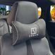 Buy Headrest pillow with Zeekr logo Eco-leather 3D Colored logo Black-Grey edging 1 pc 91799 Pillows for the headrest - under the neck - 1 photos from 4