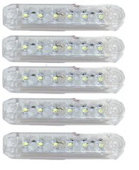 Купити Габарит LED прямокутний 100х20 мм / 12/24V / 6 діодів / Білий 1 шт (MRT 53) 8585 Габаритні вогні