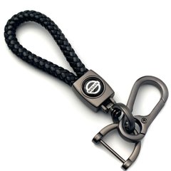 Купить Кожаный плетеный брелок Nissan для авто ключей с карабином 34064 Брелки для автоключей