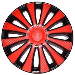 Купити Ковпаки для колес Star GMK R15 Чорно- Червоні Карбон 4 шт 21748 15 (Star)