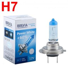 Купити Автолампа галогенна Brevia Power White +60% H7 12V 55W 4300K 1 шт (12070PWC) 57738 Галогенові лампи Brevia