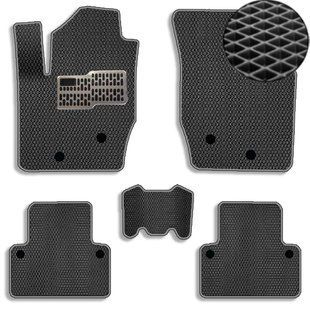 Buy EVA floor mats for Volvo XC-90 2002-2014 with heel pad Black-Grey edging 5 pcs 79455 Floor mats for Volvo