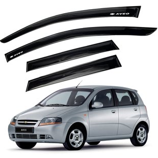 Купить Дефлекторы окон ветровики Chevrolet Aveo T200 2002-2011 Хечбек Скотч 3M Voron Glass 56233 Дефлекторы окон Chevrolet