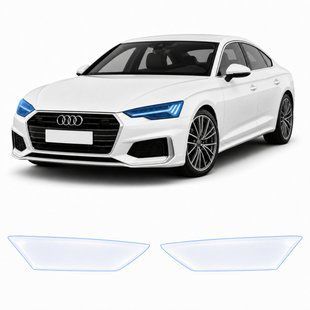 Купити Антигравійна захисна бронеплівка за лекалами для Audi A5 F5 facelift 2020-2024 - оптика (фари та ПТФ) 101469 Модельні лекала захисних плівок для Audi
