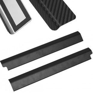 Buy Internal door sills for Nissan Micra IV 5D (k13) 2010-2016 Stainless steel with carbon insert and bend 2 pcs (PVK-NI11) 100137 Door sills and bumper trims