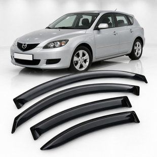 Купити Дефлектори вікон вітровики для Mazda 3 I Hb 2003-2008 Скотч 3M (AMM20203) Acrylic 4 шт 110601 Дефлектори вікон Mazda