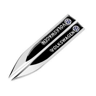 Buy Volkswagen wing emblem 2 pcs 148x18 mm black (metal) 90488 Emblems for foreign cars