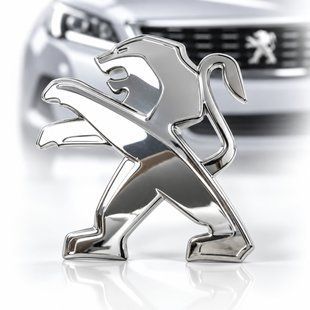Buy Emblem for Peugeot 80&times;70 mm, adhesive, plastic, chrome, 1 pc 112193 Emblems for foreign cars