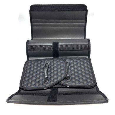 Buy Travel bag organizer Premium Honeycomb 500x340x250 mm (Plastic base) Eco-skin Black-Blue thread 94871 Travel bag organizer