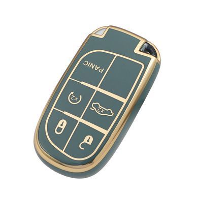Buy Jeep key case Gray gold edging 50x30 mm (5 buttons) TPU 96259 Car Key Covers (Original)