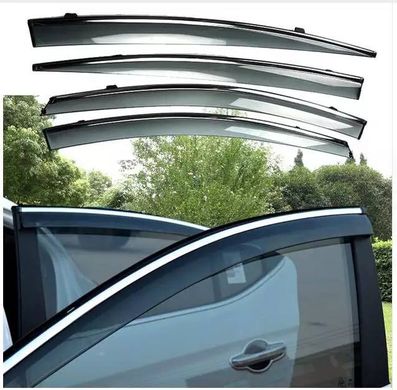 Купити Дефлектори вікон вітровики Benke для Toyota C-HR 2017- Хром Молдинг З Нержавіючої Сталі 3D (3D BTYCR1723-W/S) 62721 Дефлектори вікон Toyota