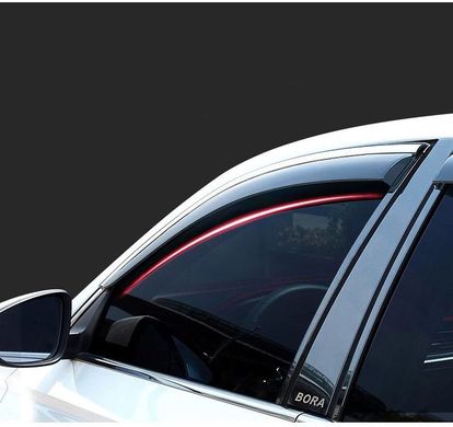 Купить Дефлекторы окон ветровики Benke для Hyundai Tucson (NX4) 2021- Long Хром Молдинг Из Нержавеющей Стали 3D 39775 Дефлекторы окон Hyundai