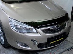 Купить Дефлектор капота мухобойка Opel Astra 2010- хб темный короткий 1504 Дефлекторы капота Opel