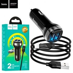Купить Автомобильное зарядное устройство Hoco Z40 2USB 2.4A Lightning Черный (Оригинал) 56175 Зарядное устройство - USB Адаптеры - Разветвители - FM Модуляторы