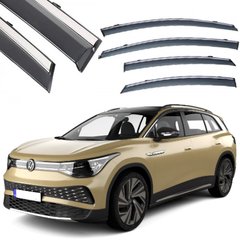 Купити Дефлектори вікон вітровики Benke для Volkswagen ID 6 2021- Хром Молдинг З Нержавіючої Сталі 3D (BVWID62123-W/S) 62722 Дефлектори вікон Volkswagen