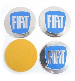 Buy Hubcap sticker Fiat 90 mm blue 4 pcs 39668 Stickers for hubcaps