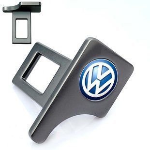 Купить Заглушка ремня безопасности с логотипом Volkswagen Синий логотип темный хром 1 шт 39407 Заглушки ремня безопасности