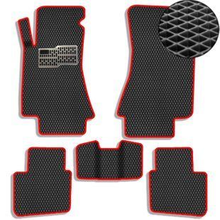 Buy EVA floor mats for Opel Omega (B) 1995-2003 with heel pad Black-Red edging 5 pcs 67742 Floor mats for Opel