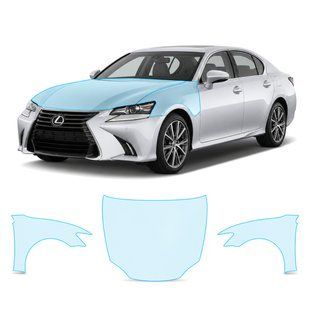 Buy Pre-cut paint protection film for Lexus GS L10 facelift 2015-2020 - hood + front fenders 106147 Model-specific paint protection film patterns for Lexus
