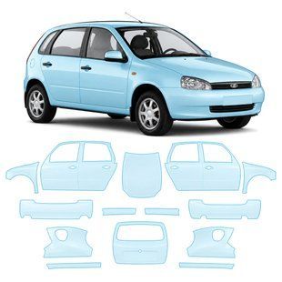 Buy Pre-cut paint protection film for LADA Kalina 2004-2018 - full body 105873 Model-specific paint protection film patterns for LADA