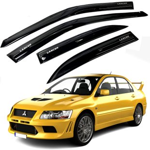 Купить Дефлекторы окон ветровики Acrylic для Mitsubishi Lancer VIII 1995—2003 Гибкие 44601 Дефлекторы окон Mitsubishi