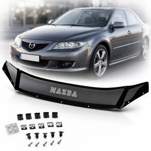 Buy Bonnet deflector fly swatter Mazda 6 2002-2008 Euro Mount (Voron Glass) 89936 Hood deflectors for Mazda