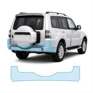 Купить Антигравийная защитная бронепленка по лекалам для Mitsubishi Pajero IV facelift 2015-2021 - задний бампер 107547 Модельные лекала защитных пленок для Mitsubishi
