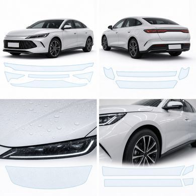 Купити Антигравійна захисна бронеплівка за лекалами для BYD Qin L (Seal 06 / Seal 6 DM-i) I 2024- задній бампер 103143 Модельні лекала захисних плівок для BYD