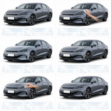 Купити Антигравійна захисна бронеплівка за лекалами для BYD Qin L (Seal 06 / Seal 6 DM-i) I 2024- задній бампер 103143 Модельні лекала захисних плівок для BYD