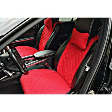 Купить Накидки для передних сидений Алькантара широкие Красные 2 шт 2482 Накидки для сидений Premium (Алькантара)