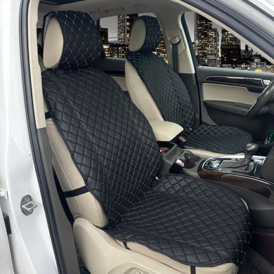 Buy Seat covers Melanо EcoLeather Set Black-Black thread (Rhombus) 86883 Premium Seat Covers (Alcantara)