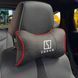 Buy Headrest pillow with Zeekr logo Ekoshkira 3D Color logo Black-Red edging 1 piece 91801 Pillows for the headrest - under the neck