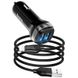 Купить Автомобильное зарядное устройство Hoco Z40 2USB 2.4A Lightning Черный (Оригинал) 56175 Зарядное устройство - USB Адаптеры - Разветвители - FM Модуляторы - 2 фото из 6
