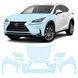 Купить Антигравийная защитная бронепленка по лекалам для Lexus NX AZ10 2014-2017 - передняя часть авто (капот бампер фары крылья) 106280 Модельные лекала защитных пленок для Lexus