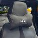 Buy Headrest pillow with Infiniti logo Eco-leather 3D Colored logo Black-Brown edging 1 pc 91701 Pillows for the headrest - under the neck