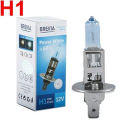 Купить Автолампа галогенная Brevia Power White +60% H1 12V 55W 4300K 1 шт (12010PWC) 57740 Галогеновые лампы Brevia