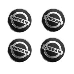 Купить Наклейка на колпаки Nissan 60мм черная 4 шт 23097 Наклейки на колпаки