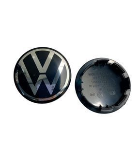 Buy Wheel cap Volkswagen silver black plastic 1 pc 65 mm OEM 3b7601171 (cap, plug) 94628 Titanium caps