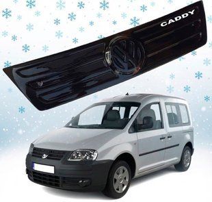 Купить Зимняя накладка на решетку радиатора Volkswagen Caddy 2004-2010 Глянец с Логотипом (Voron Glass) 4975 Зимние накладки на решетку радиатора