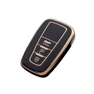Buy Toyota Black TPU Key Case with Gold Trim (3 Buttons) 95611 Car Key Covers (Original)