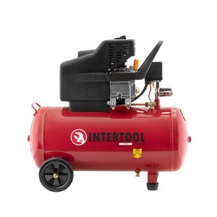 Купить Компрессор 50 л, 1.5 кВт, 220 В, 8 атм, 206 л/мин. INTERTOOL PT-0003 78828 Компрессоры поршневые