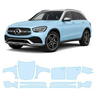 Купити Антигравійна захисна бронеплівка за лекалами для Mercedes-Benz GLC X253 facelift 2019-2022 - повний кузов 107013 Модельні лекала захисних плівок для Mercedes-Benz